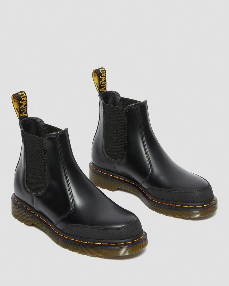 Dr Martens 2976 Guard Panel Læder Ankelstøvler Herre Sort | DK 420OKI